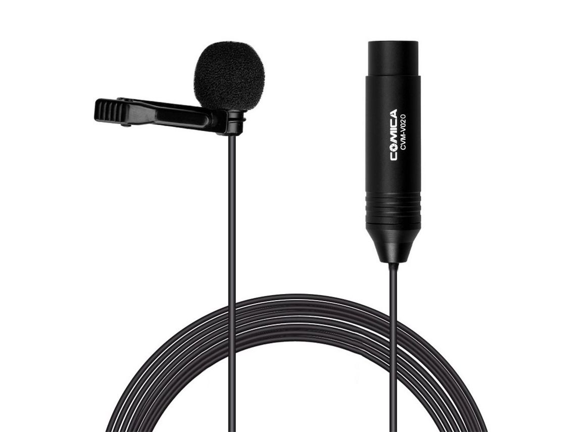 Comica Cvm-V02O Omnidirecional Lapela Lapela Microfone Condensador Mic 1.8M