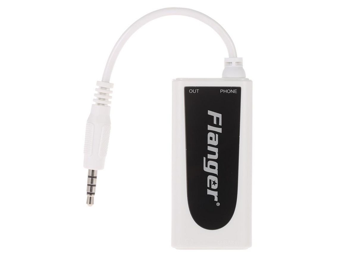 Flanger Fc-21 Conversor de Conector de Guitarra Elétrica Baixo para Adaptador de Tablet de Celular Branco