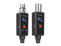 Sistema Sem Fio de Microfone Uhf Transmissor e Receptor Xlr Sem Fio de 2,4 Ghz Preto
