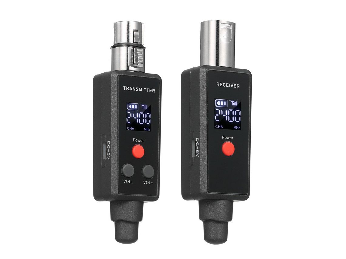 Sistema Sem Fio de Microfone Uhf Transmissor e Receptor Xlr Sem Fio de 2,4 Ghz Preto