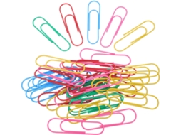 Clips metálicos genéricos, pacote com 100 unidades, material de escritório, tamanho 10 cm, design simples e grande.