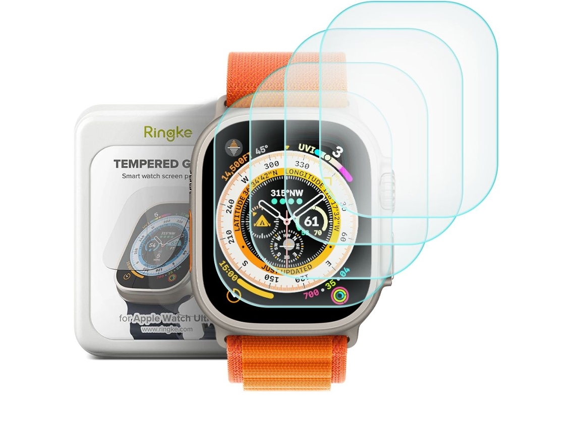 Película Vidro Temperado Kit 4 Unidades Compatível Com Apple Watch Ultra 49 Mm