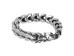 Pulseira De Aço Titânio Estilo Punk Com Decoração