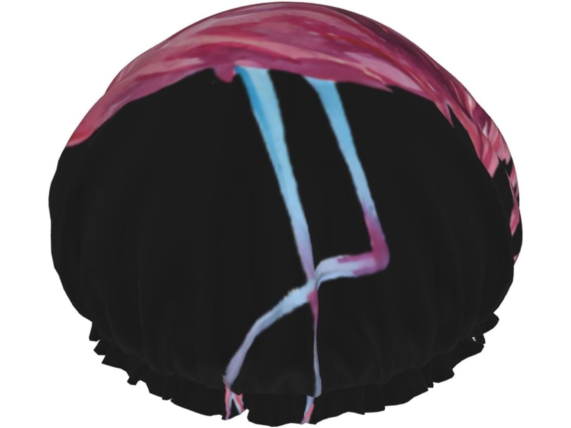 Touca De Banho Com Estampa Flamingo – Reutilizável, Dupla Camada, Item Essencial Para Viagens, Hotéis E Salões De Beleza