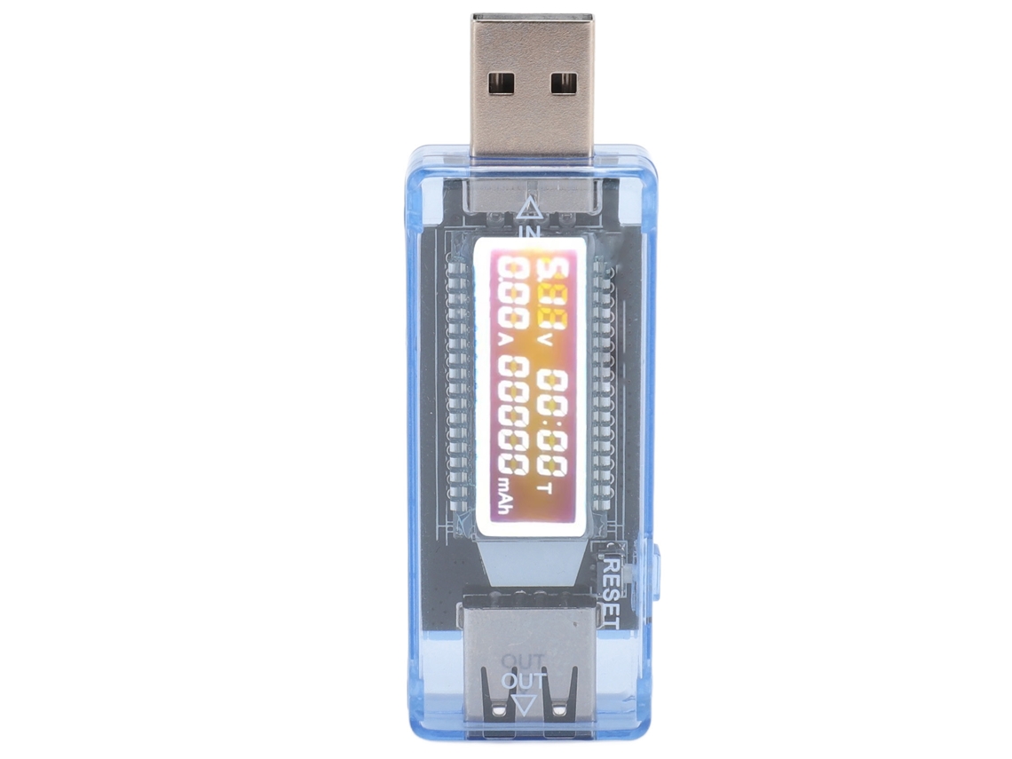Medidor de Energia Usb 2.0 com Monitor de Tensão, Corrente e Capacidade de Bateria com Led