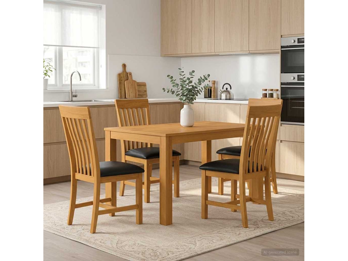 Vidaxl Conjunto De Sala De Jantar 5 Unid. Preto