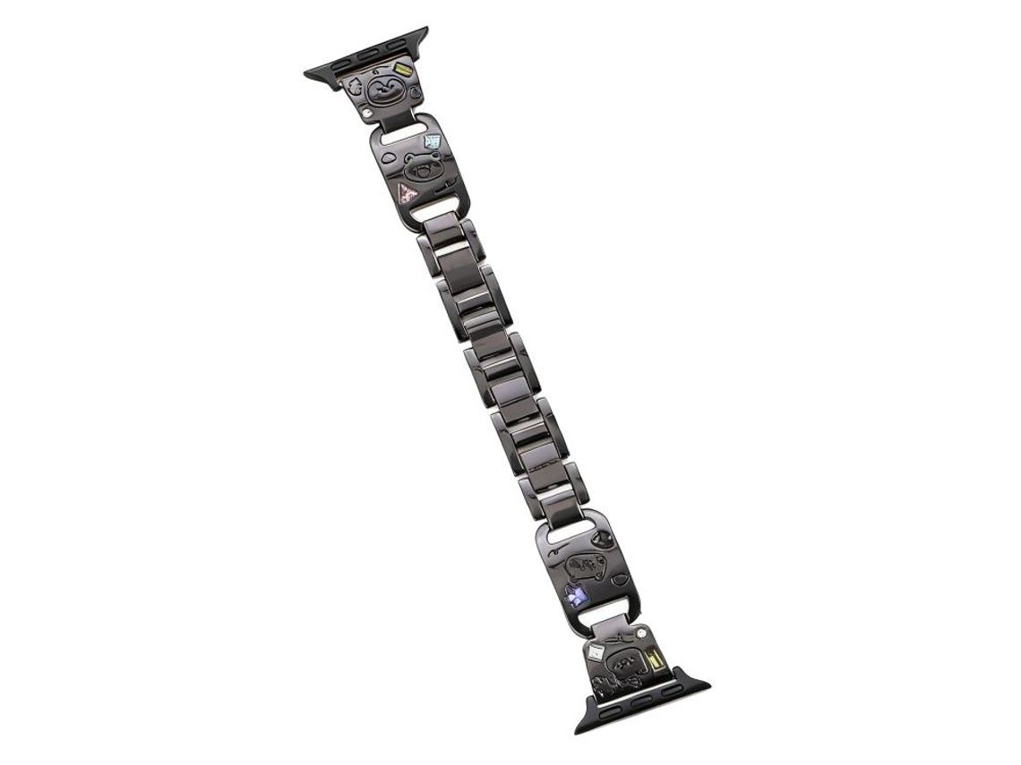 Bracelete Para Apple Watch 46/49/45/44mm - Metal Com Diamantes | Happy Zoo Preto