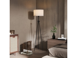 Luminária De Pé Moderna E27, Aço E Plástico, Preta E Branca, 37×37×152cm, Iluminação Elegante