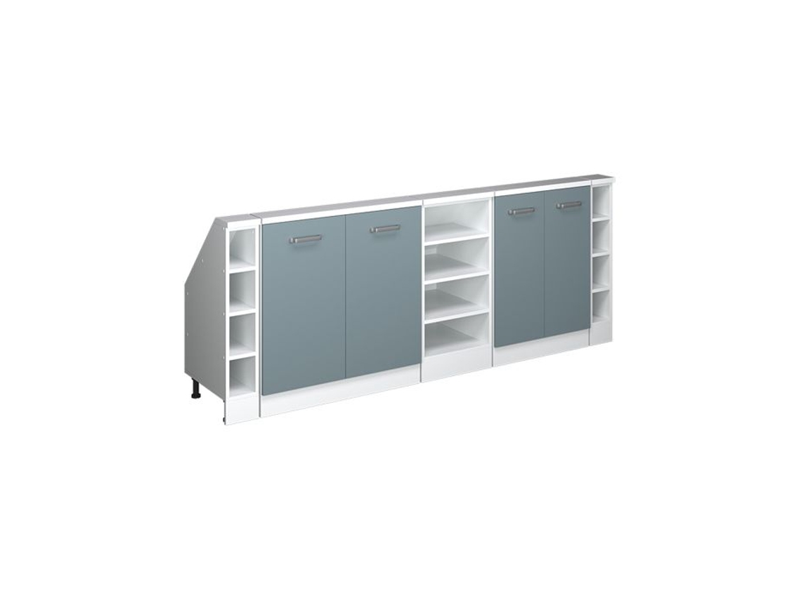 Móvel Sob Medida R line, 215cm Conjunto de 5, Azul cinza/branco, VICCO