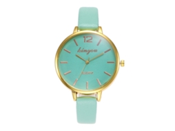 Relógio de Pulso Feminino de Quartzo Simples com Cinto de Couro Artificial Cor Menta