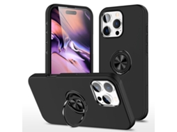 Capa Híbrida Com Anel Para Dedo Para Iphone 16 Pro - Preta
