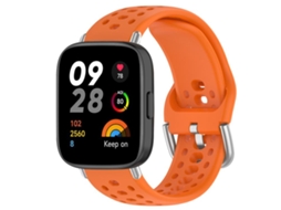 Bracelete para Redmi Watch 3 XIAOMOYU em silicone esportivo com fivela prateada laranja