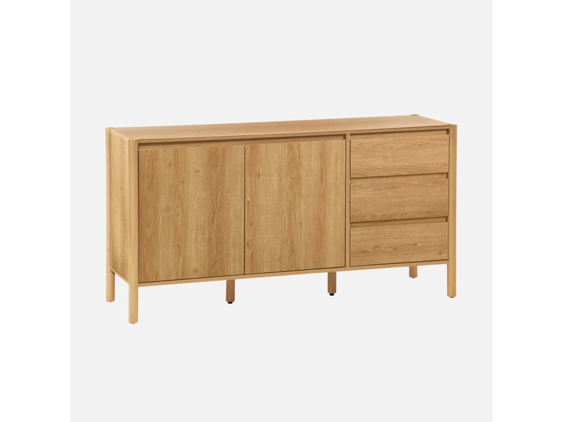Aparador De 2 Portas E 3 Gavetas, 150cm, Natural Sweeek