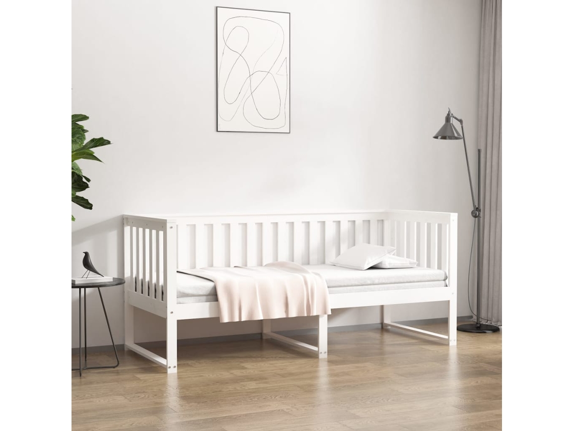 Vidaxl Sofá cama Sem Colchão 80x200 Cm Madeira de Pinho Maciça Branco