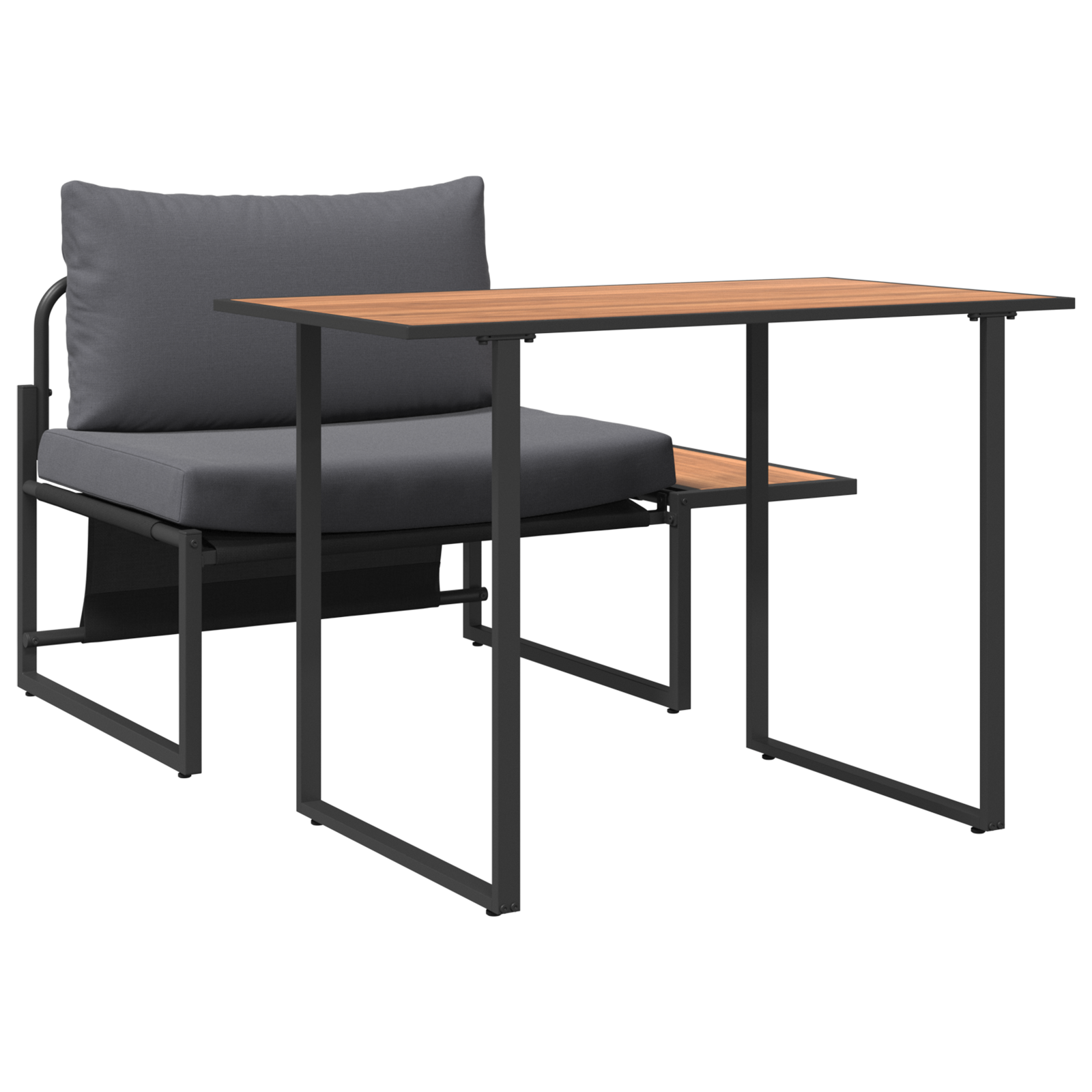 Conjunto 2 Assentos Exteriores Vidaxl Antracite Aço (100 X 55 X 70 Cm)