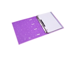 Capa A4 4 Argolas + Folhas + Separadores Roxo Pastel