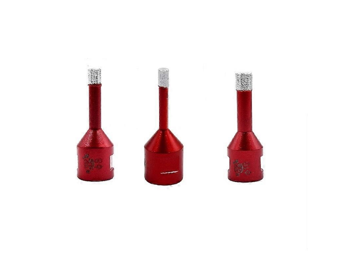 3 Brocas de diamante 6mm 8mm 10mm com parafuso M14 para furadeira seca cerâmica granito mármore | S/MARCA