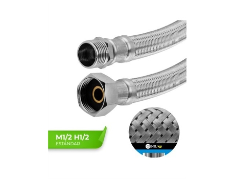 Mangueiras Padrão M1/2 H1/2 De Aço Inoxidável De 35 Cm, Pacote Com 10 Unidades.
