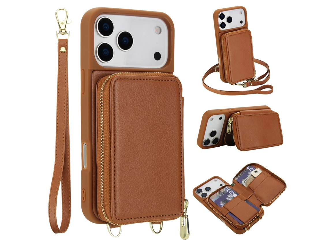 Capa Multifuncional De Couro Para Celular Com Compartimento Para Cartão, .marrom Google Pixel 8