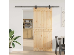 Vidaxl Porta Deslizante Narvik Natural E Preto 90 X 210 Cm (213,5 Cm)