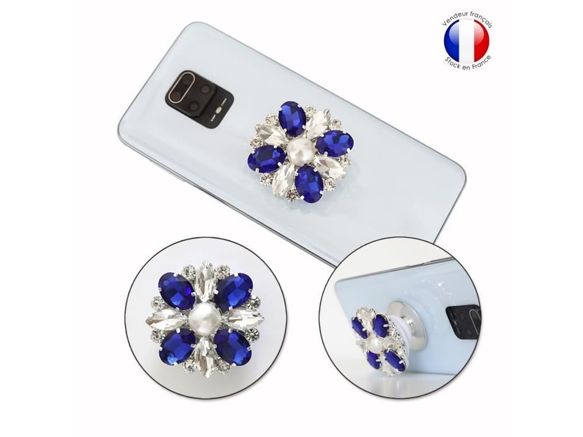 Suporte Para Celular - Ph26 - Elephone E10 Pro - Dobrável - Diamante Azul E Branco - Prático-aquaforge