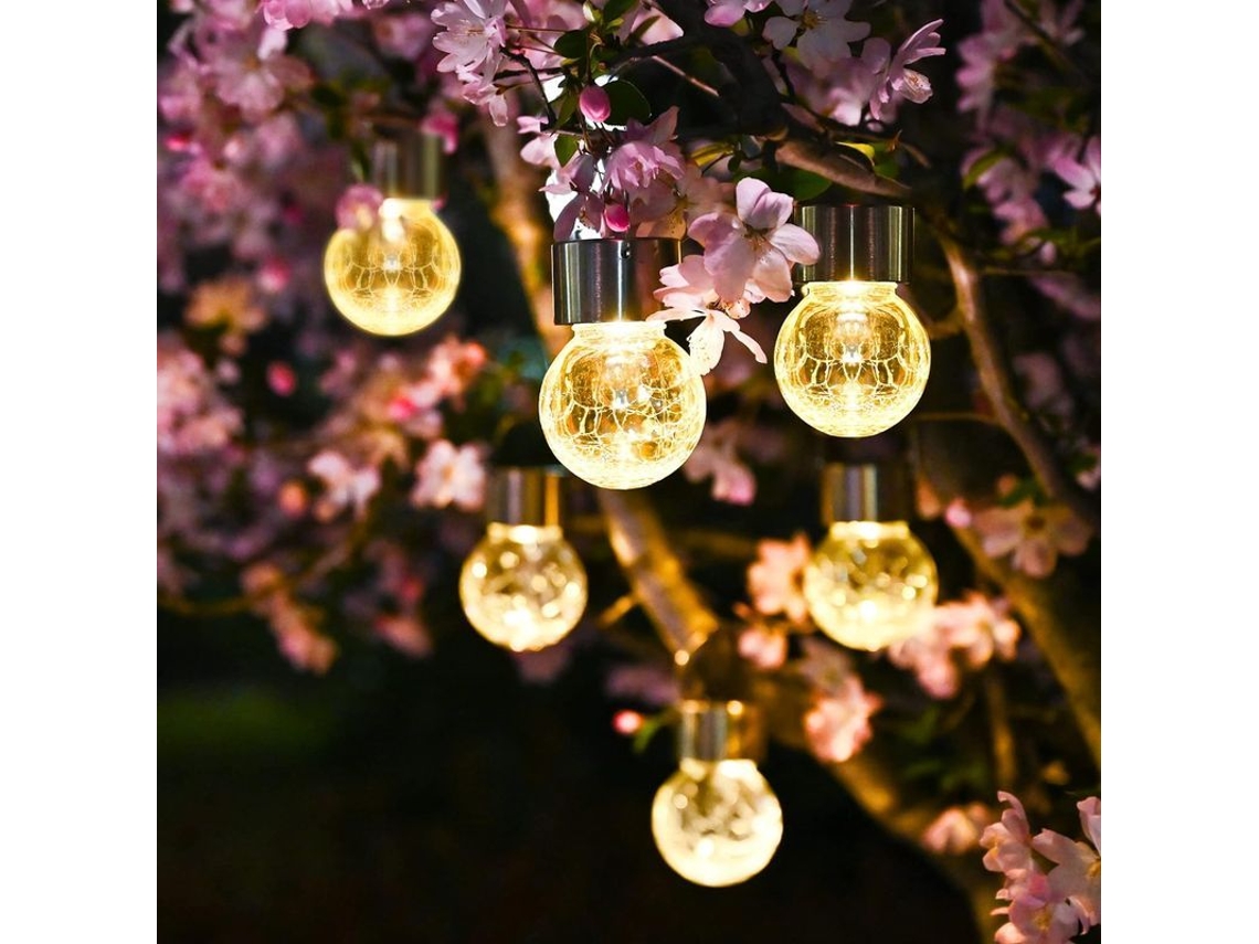 Nova Line luzes Solares Pendentes Ao Ar Livre, 8 Unidades Bola de Vidro Decorativa, para Jardim, Pátio, Gramado, Canteiro de Flores