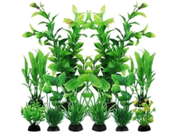 Decoração para Aquários, Plantas Artificiais, Conjunto de 10 Peças, Verde, Ergonômico, Uso Diário STELASPLEN