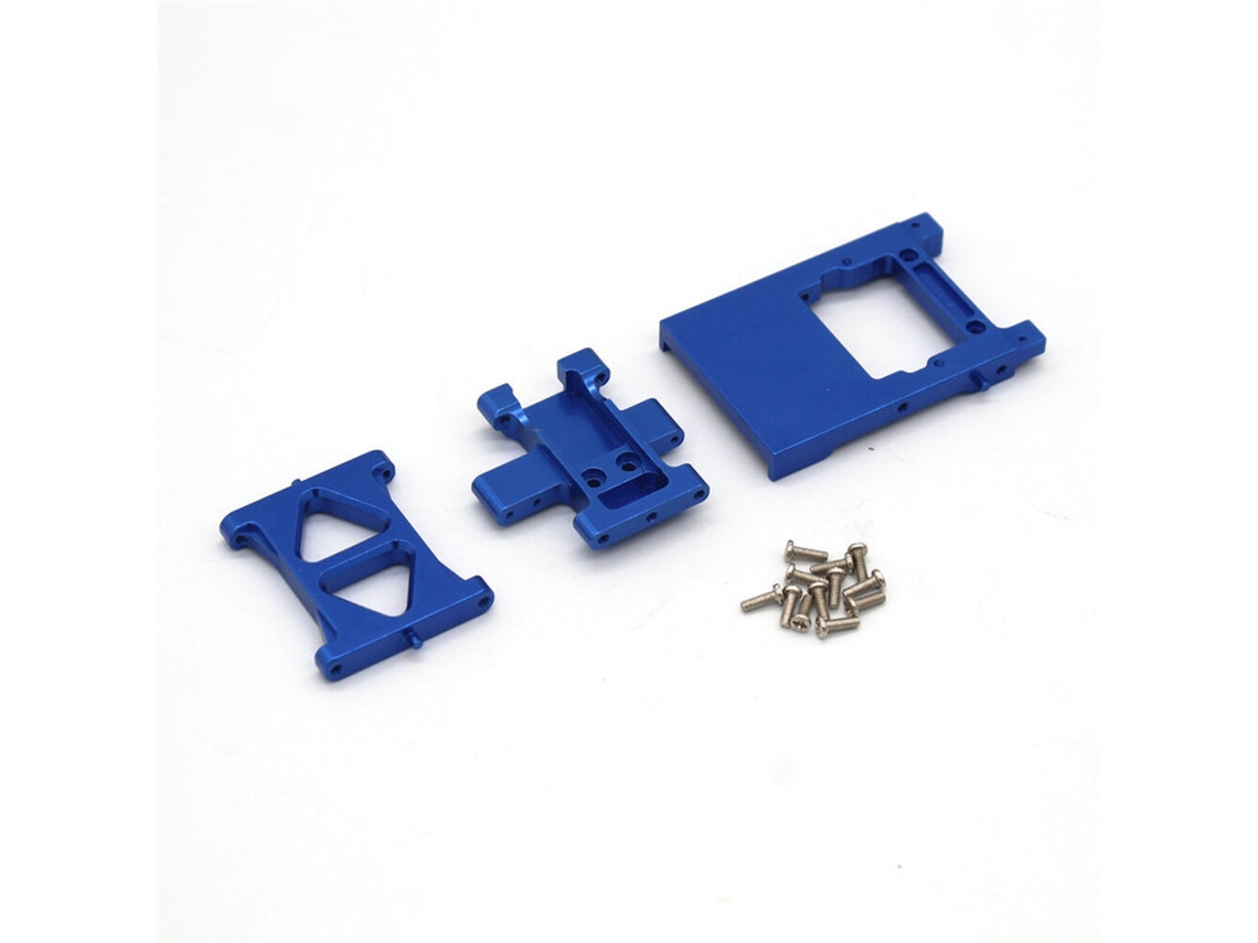 Suporte Servo Metálico Atualizado Azul Placa Transversal Inferior Caixa Engrenagens Central para Fms 1/18 Mogrich Fire Horse Cheyenne Arizona Rc MDUG