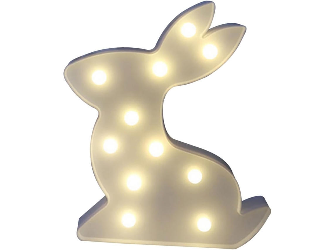 Luminária Noturna Led Criativa, Portátil, Em Formato De Coelho