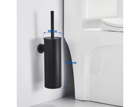 Escova de Vaso Sanitário AURALUM Escova de Vaso Sanitário Preta Montada na Parede com Suporte de Escova Antibacteriana Escova de Vaso Sanitário para B