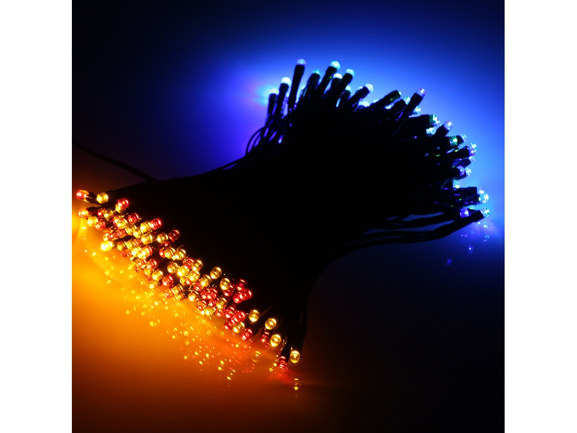 Luz de Fio Solar 100/200 Leds Modos Ip65 para Exterior Natal Jardim
