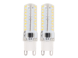2pcs Lâmpada Led G9 Regulável 5w 3000k Luz Quente Branca 72leds 220v Base G9