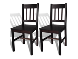 Vidaxl Cadeiras De Jantar 2 Pcs Madeira De Pinho Castanho-escuro