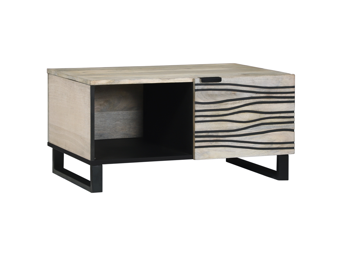 Conjunto 1 Mesa De Centro Vidaxl Branco Madeira De Mangueira Maciça (80 X 50 X 40 Cm)