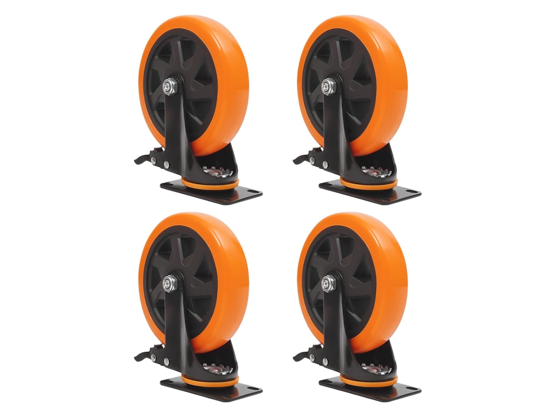 Conjunto De 4 Rodízios Giratórios Reforçados Com Freios Para Móveis