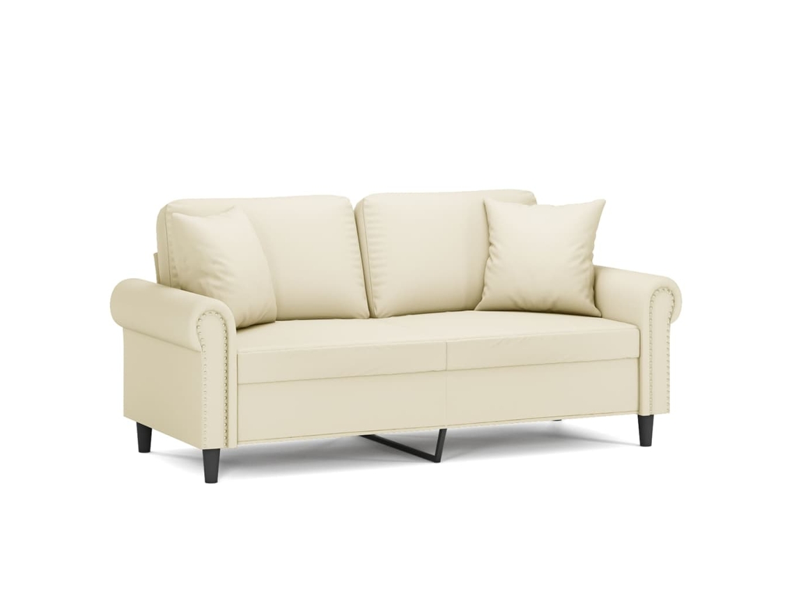 2-seater Sofa, 2-seater Sofas Vidaxl Creme Couro Artificial (n/a)
