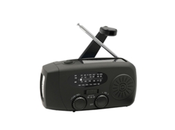 RÁDIO DE EMERGÊNCIA AQUAFORGE com manivela, FM/AM, meteorológico de 7400mwh