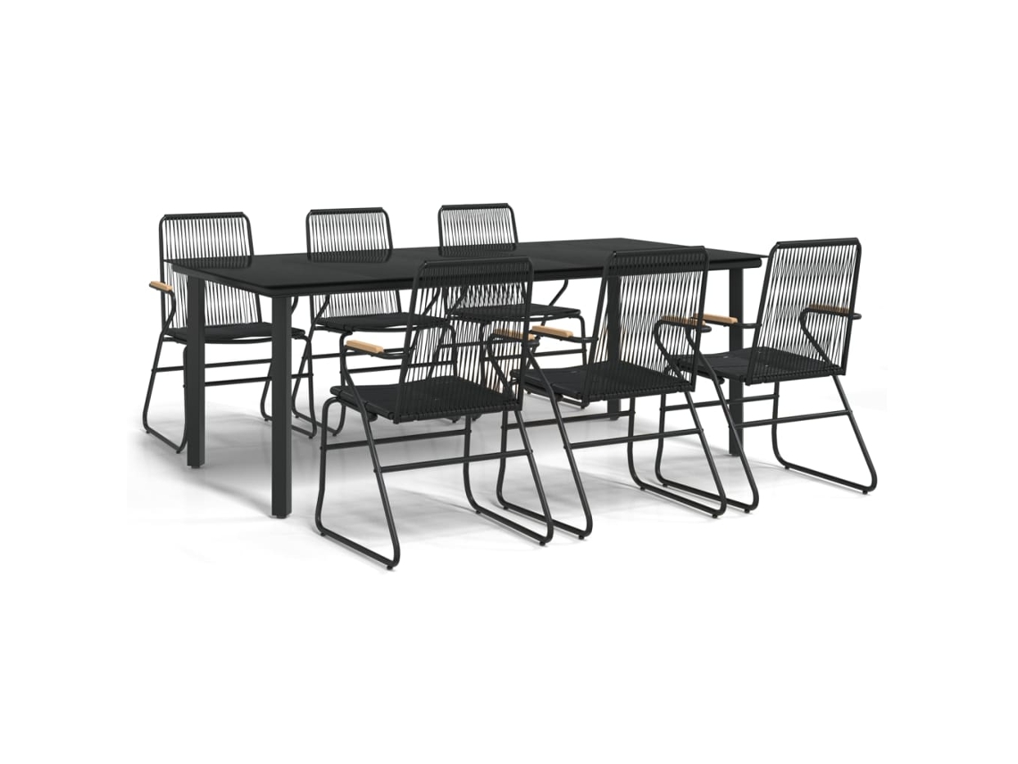 Garden Dining Set, Garden Dining Sets Vidaxl Preto Aço (200 Cm Table Length)