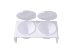 Copo De Cristal Para Manicure Profissional Portátil Com Design De Dois Recipientes Para Pigmento E Pinceis De Unha Branco