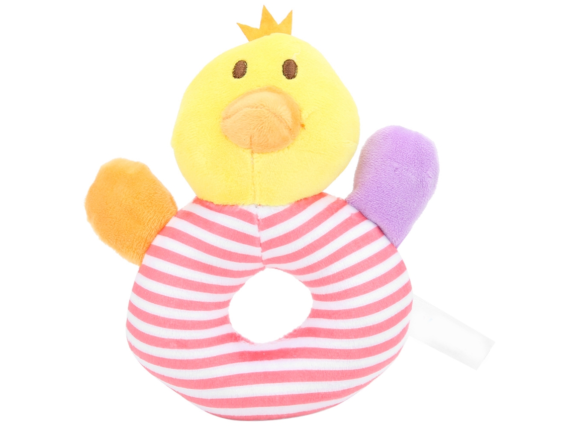 Mali brinquedo de Pelúcia com Manivela Sino de Mão Galinha Listrada Amarela para Bebê