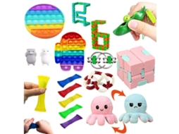Primerox 17pcs Brinquedos Sensoriais Anti estresse Decompressão para Adultos e Crianças Calmantes Adhd Autismo
