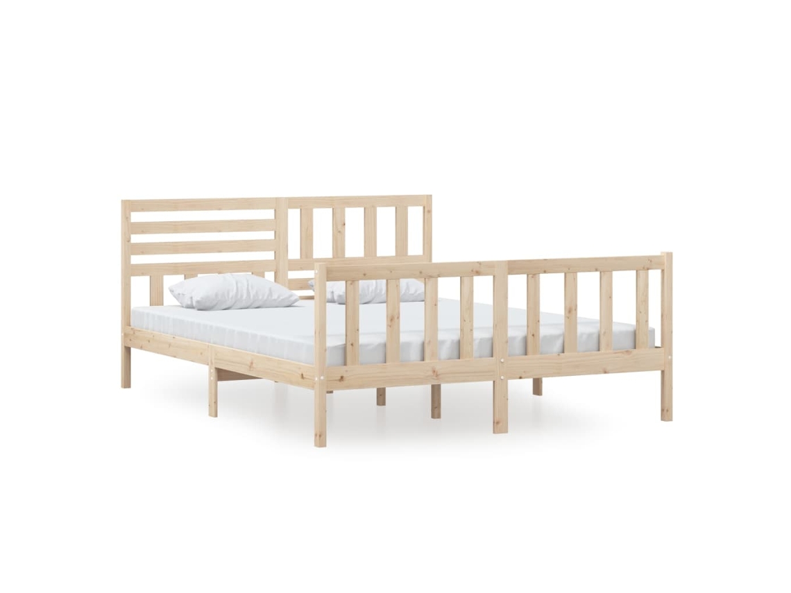 Estrutura de Cama 160x200 Cm Madeira Maciça MAISON EXCLUSIVE