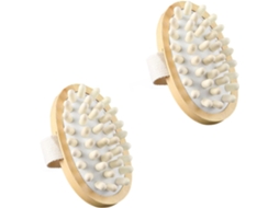 Escova De Massagem Beaupretty 2 Peças Com Esponja Esfoliante E Cabo Longo Para Banho, Relaxamento E Circulação, Material