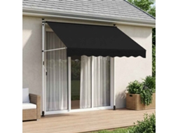 Vidaxl Toldo Retrátil Manual Preto 350 Cm
