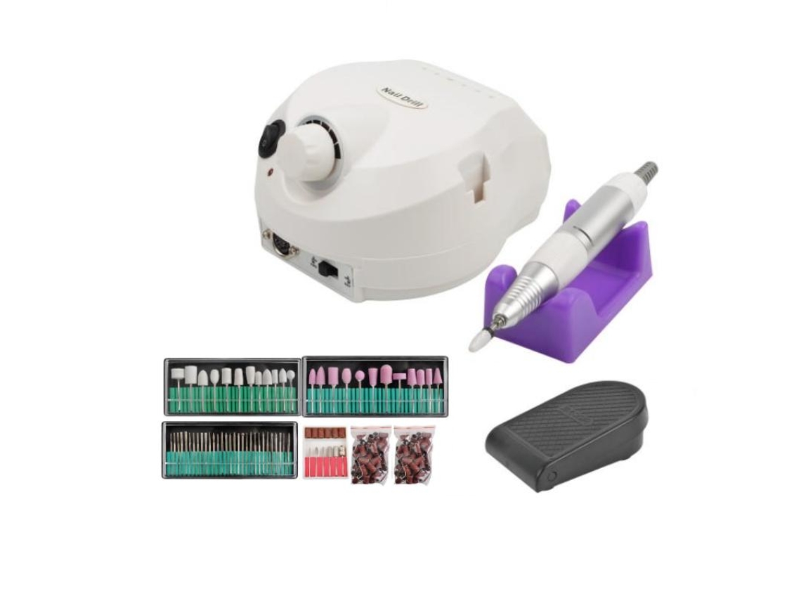 Lixa de unhas elétrica com acessórios