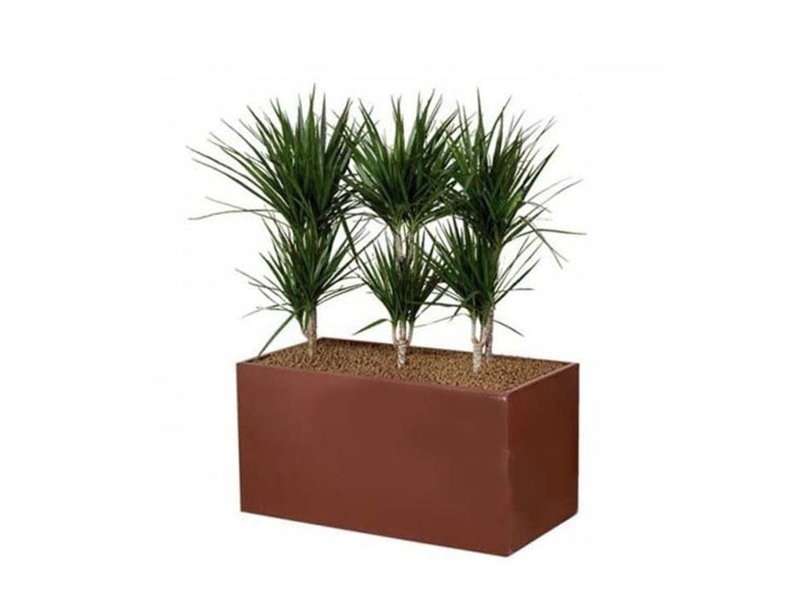 Floreira Retangular Em Aço Corten Unidad / 80x40x40 Cm