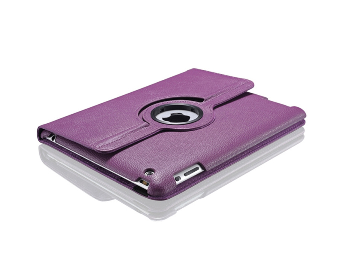Capa Protetora Para Ipad Air 6, Capa Giratória De Couro Para Ipad 9,7 Polegadas Pro11, Padrão Lichia 10,2, Roxa Aquaforge