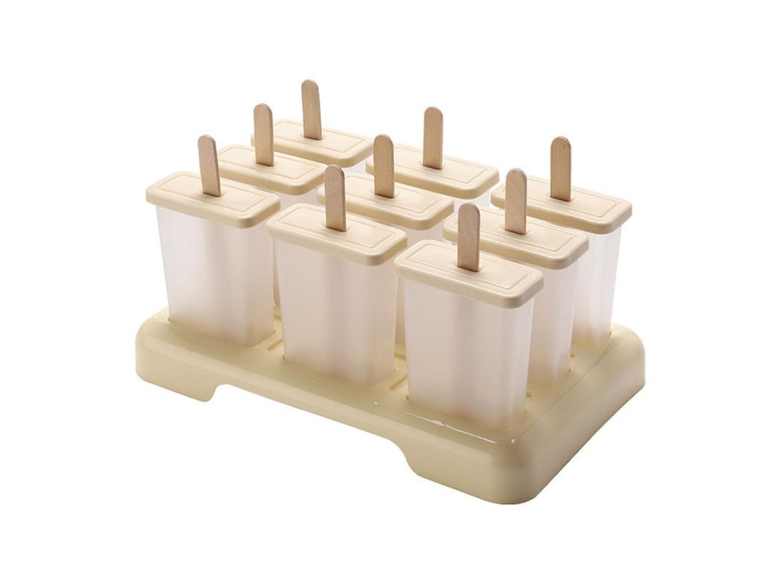 Molde De Sorvete De Pvc Antiaderente Para Gelados, Geleias, Chocolates - Tamanho 20.3x13x12.5cm Bege