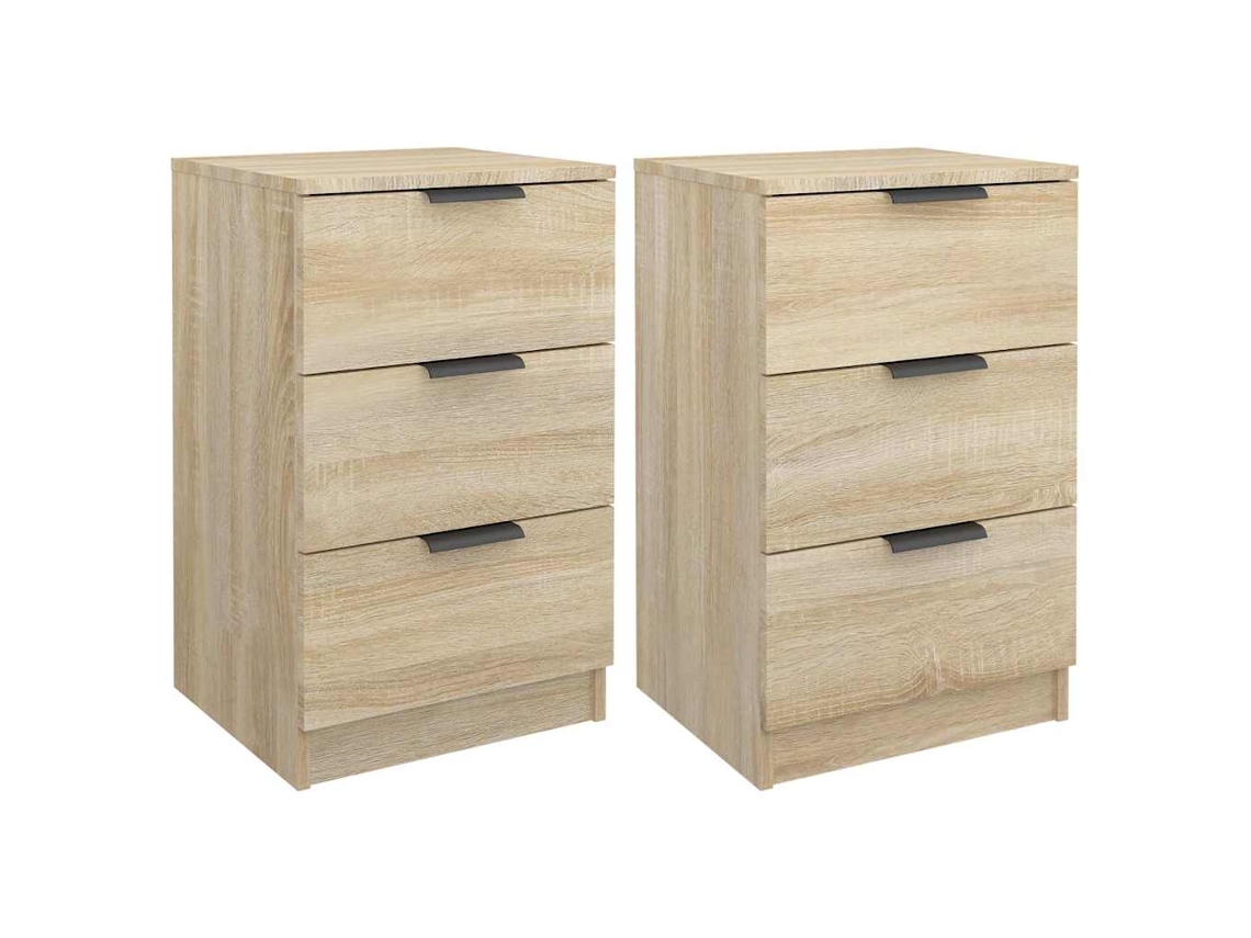 Bedside Cabinet, Bedside Cabinets Vidaxl Marrom Madeira Processada (n/a)