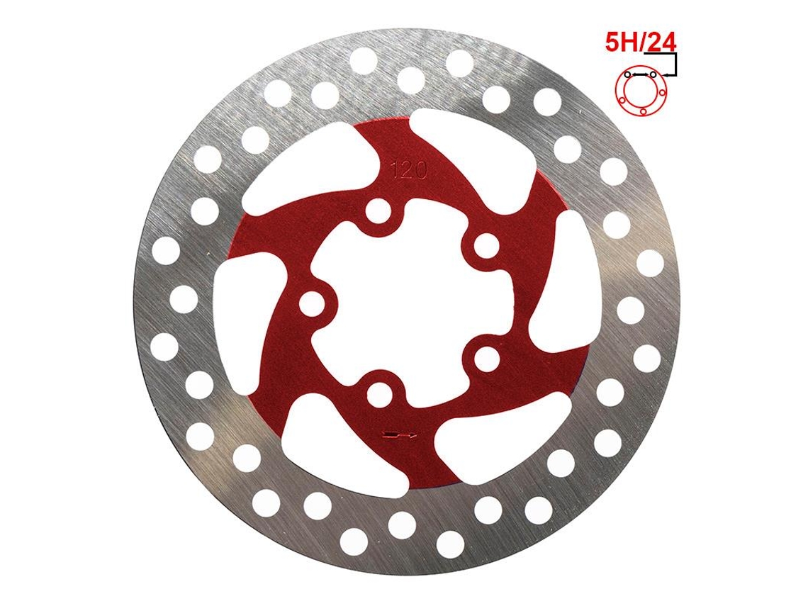 Disco De Freio 120mm 5h Vermelho